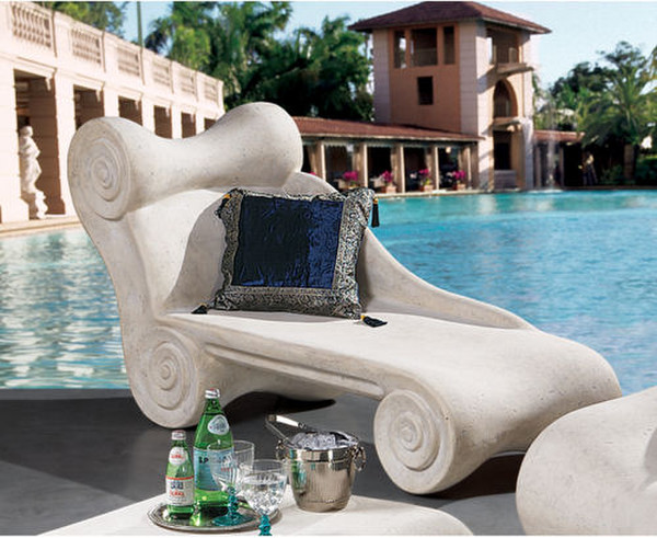 Villa Roman Spa Furniture Collection Chaise Lounge Pool Side Sculpture